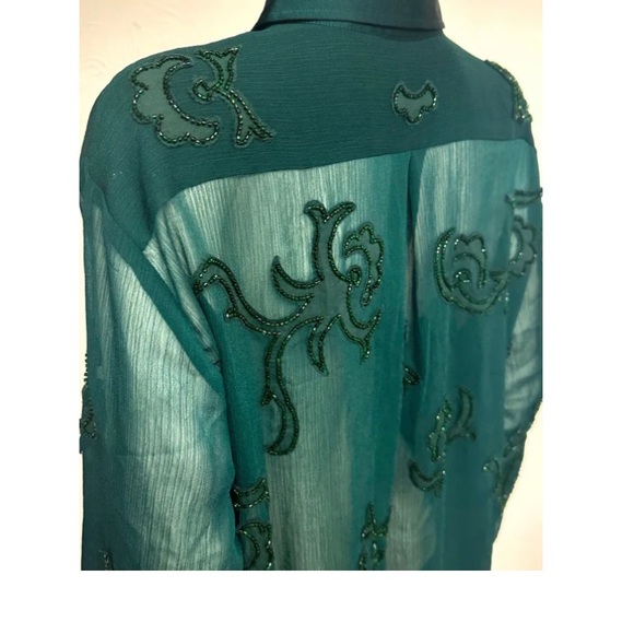 Elegant Sheer Green Blouse - Picture 3 of 10
